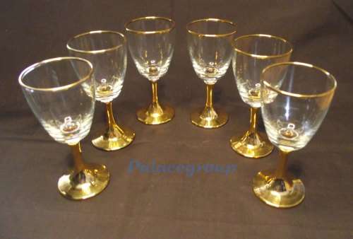 6 x Vintage Sherry / Port Wine Glasses In Original Box, Glasses In Excellent Cond.See Photos Below