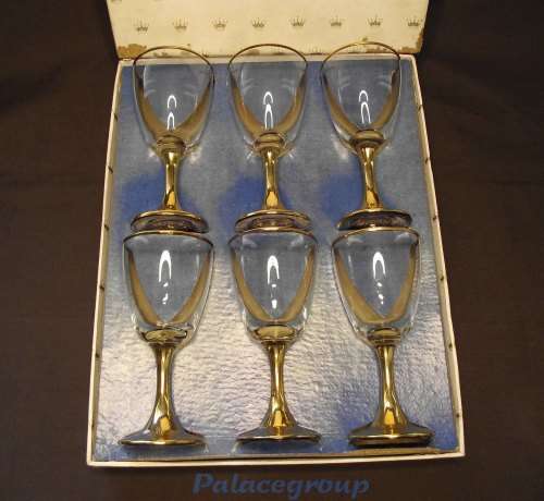 6 x Vintage Sherry / Port Wine Glasses In Original Box, Glasses In Excellent Cond.See Photos Below
