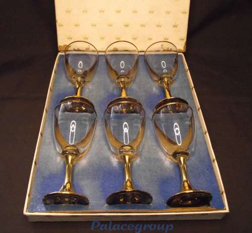 6 x Vintage Sherry / Port Wine Glasses In Original Box, Glasses In Excellent Cond.See Photos Below