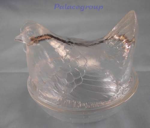 Glass Candy Storage, Chicken Design, See PhotoFor Description And Size