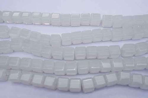 Semi-Precious Beads, Moonstone Cubes, 10mm, ±30pc