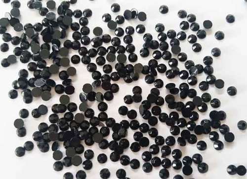 Rhinestones, Flat Back, Black, 4mm, ±50pc