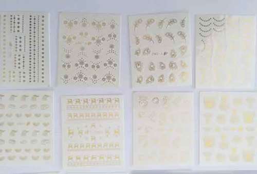 Nail Art, Collection Of Nail Art Stickers, Gold Coloured, Design As Shown On Photo, See Photos