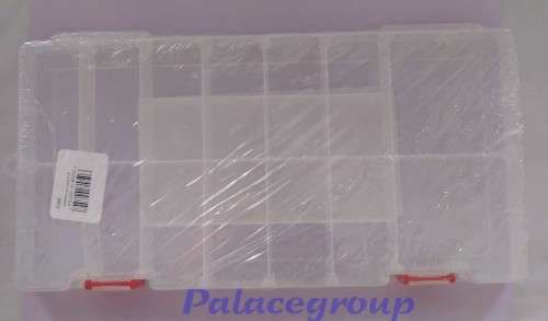 Storage And Display, Clear Plastic Container, 22 Storaged Compartments, 295mm x 155mm x 30mm, 1pc