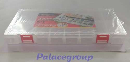 Storage And Display, Clear Plastic Container, 22 Storaged Compartments, 295mm x 155mm x 30mm, 1pc