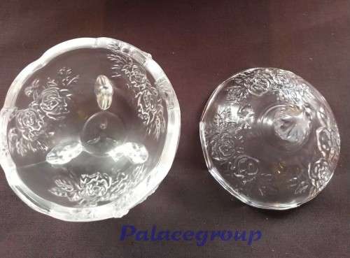 3 Footed Glass Condiment Jar With Lid, 130mm x 95mm, See Photo`s & Discription Below