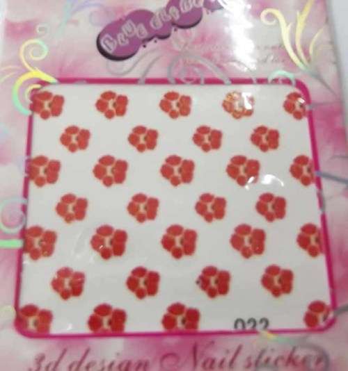 Nail Art Stickers, 3D Design, Orange, 1pc