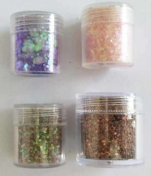 Nail Art, Glitter, Mixed Colours, 4pc, As Per Photo