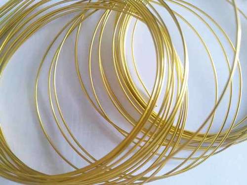 Stringing Material, Soft Wire, Gold (Colour), 1.0mm Thickness, 1 Meter / 1 pc