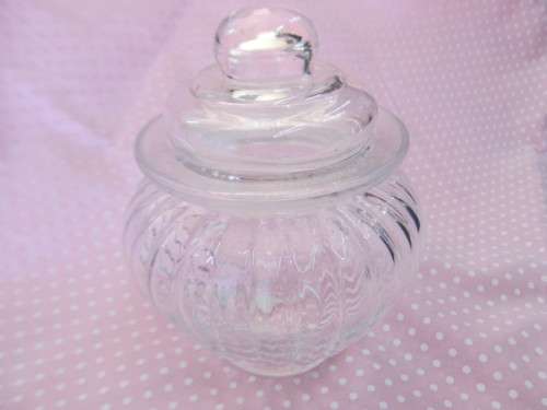 Glass Jar With Lid, Clear Glass, 130mm Height, 1pc