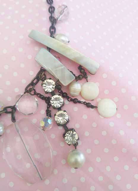 Burtell Bracelets, clear Rhinestones And Crystal Beads and White Shell Pearls, Freshwater Pearls
