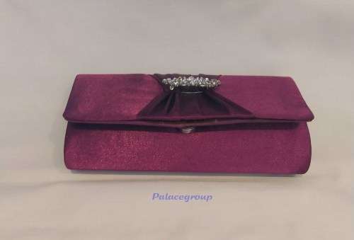Small Clutch Evening Bag With Inner Zipped Pouch, Maroon, Size 255mm x 80mm, See Photos....