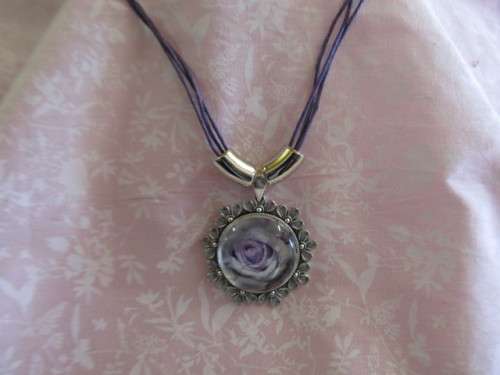 Mistique Necklace, Pendant On Purple Wax Cord, 57cm, 1pc