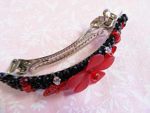 Mistique Other, Hair Clip, Red And Black, 90mm, 1pc