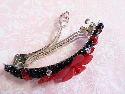 Mistique Other, Hair Clip, Red And Black, 90mm, 1pc