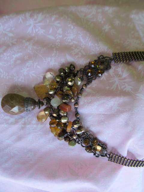 Perrine Necklace, Freshwater Pearls And Beads, Shades Of Brown, Copper, 48cm