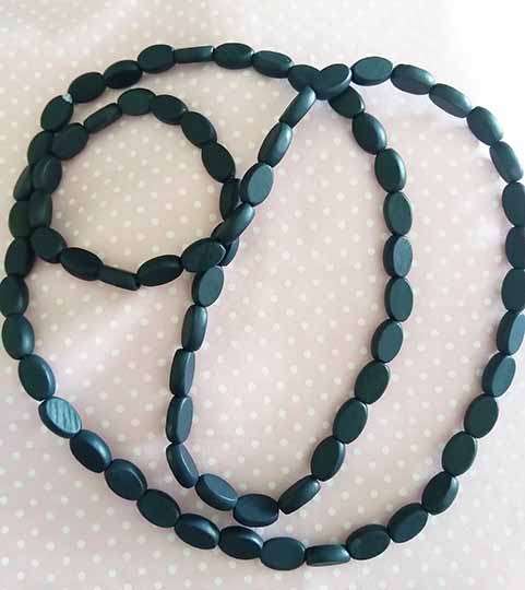 Burtell Necklace, Dark Blue Wooden Beads, 70cm, 1pc