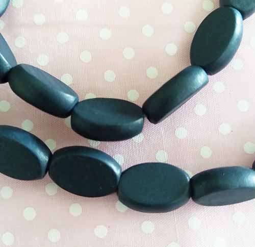 Burtell Necklace, Dark Blue Wooden Beads, 70cm, 1pc