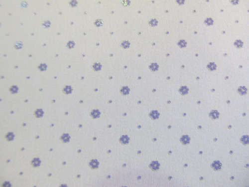 Printed Scrapbooking Paper, Flower Design, White With Purple, 15cm x 15cm, 1pc