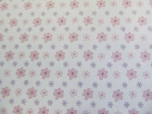 Scapbook Printed Paper, Printed 15cm x 15cm, Flower Design, White And Purple, 1pc