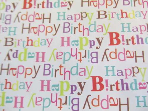 Scapbook Printed Paper, Printed 20cm x 20cm, Happy Birthday Design, Multi Coloured, 1pc