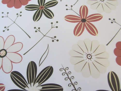 Scapbook Printed Paper, Printed 30cm x 30cm, Flower Design, Shades Of Autumn, 1pc