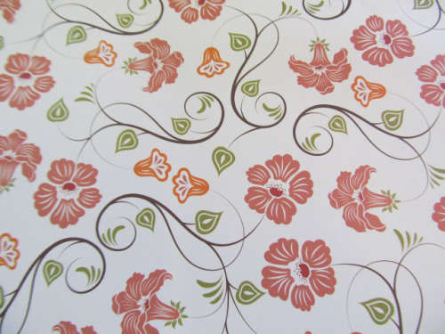 Scapbook Printed Paper, Printed 30cm x 30cm, Flower Design, Shades Of Autumn, 1pc