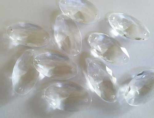 Findings, Connectors, Acrylic, Oval, Clear, 33mm x 19mm, 4pc