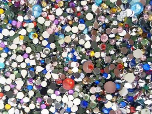 Rhinestones, Mixed Colours - Sizes - Shapes, 3,2gr / ±20pc