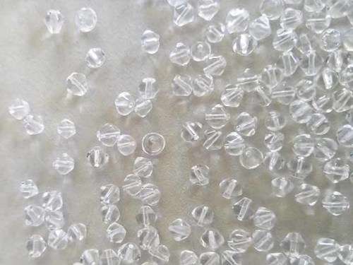 Acrylic Beads, Bicone, Clear, 4mm, ±50pc