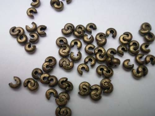 Findings, Crimp Covers, Bronze, Small, ±100pc