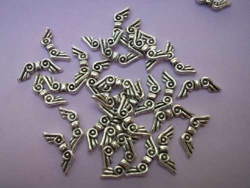 Angel Wings, Nickel, 5mm x 15mm, 4pc