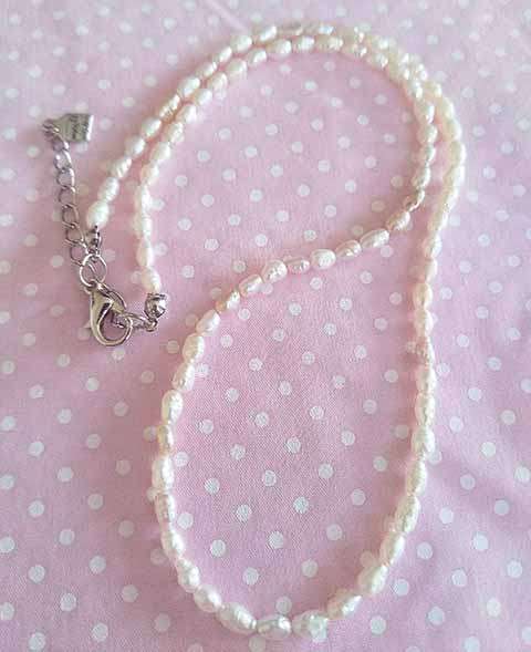 Perrine Necklace, Pink Freshwater Pearls, Nickel Lobster Clasp, 48cm + 5cm Ext