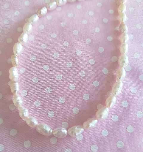 Perrine Necklace, Pink Freshwater Pearls, Nickel Lobster Clasp, 48cm + 5cm Ext