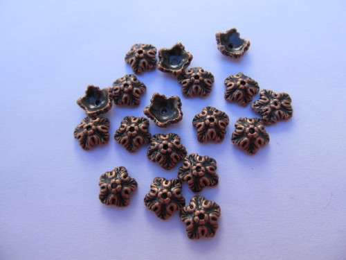 Findings, Beadcaps, Copper, 9mm, ±30pc