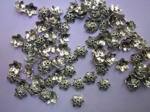 Findings, Beadcaps, Nickel, Metal, 9mm, ±20pc