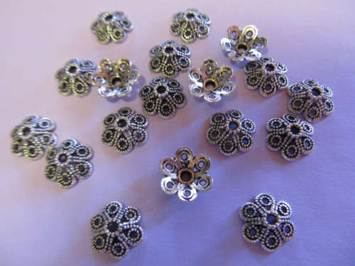 Findings, Beadcaps, Nickel, Metal, 11mm, 10pc