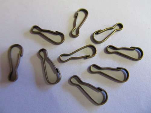 Clasp Bronze, Spring Clasp, Metal, 16mm, 4pc