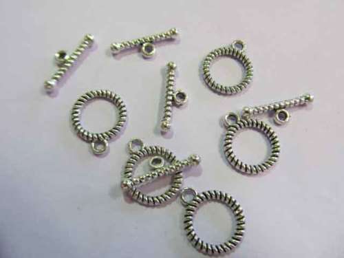 Clasp Nickel, Toggle Clasp, Metal, 16mm, 4 Sets