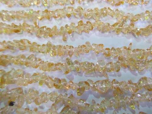 Glass Beads, Czech Chips, Orange, Small, ±40cm String