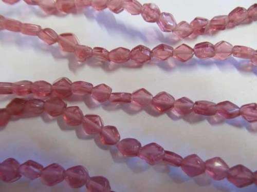 Glass Beads, Indian Beads, Flat Diamond, Grape, 6mm, Size and Shape May Vary, ±24pc
