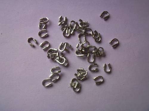 End Pieces, Tigertail Guides, Nickel, Metal, 5mm, ±20pc
