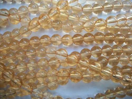 Glass Beads, Plain, Round, Peach, 12mm, ±32pc