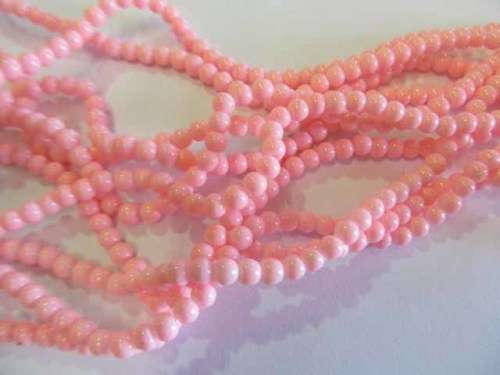Glass Beads, Plain, Round, Pink, 4mm, ±100pc