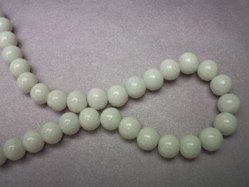 Glass Beads, Round, White, 8mm, ±52pc