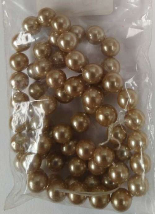 Shell Pearls, Round, Tarnish Gold, 6mm, ±65pc
