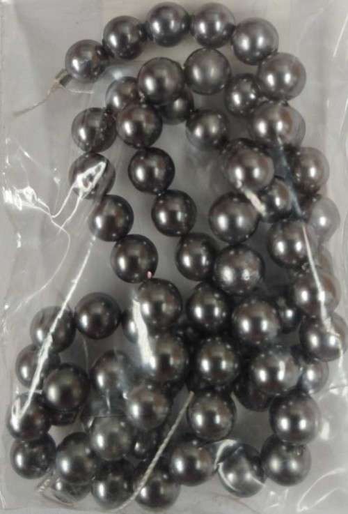 Shell Pearls, Round, Dark Grey, 6mm, ±68pc