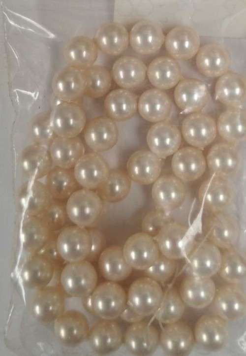 Shell Pearls, Round, Cotton Pearl, 6mm, ±56pc