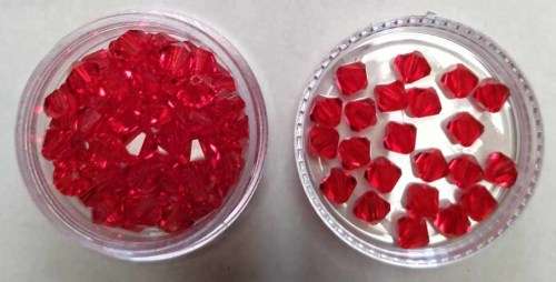 Swarovski Crystal Bicone, Red, 6mm, 1pc