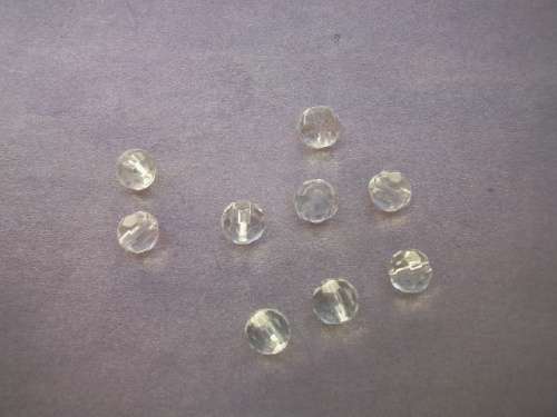 Facetted Glass Beads, Clear, 6mm, ±55pc